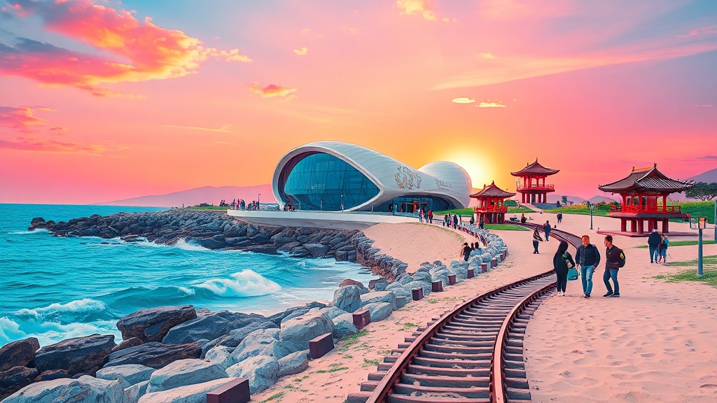 정동진의 바다와 레일바이크 (popart 스타일)