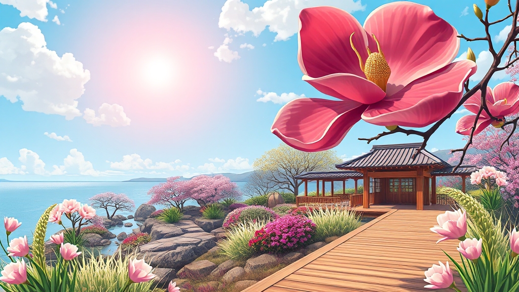 주요 정원 및 시설 둘러보기 (illustration 스타일)
