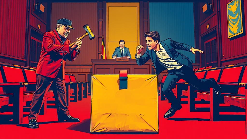 경비실 & 택배사 책임 소재 (popart 스타일)