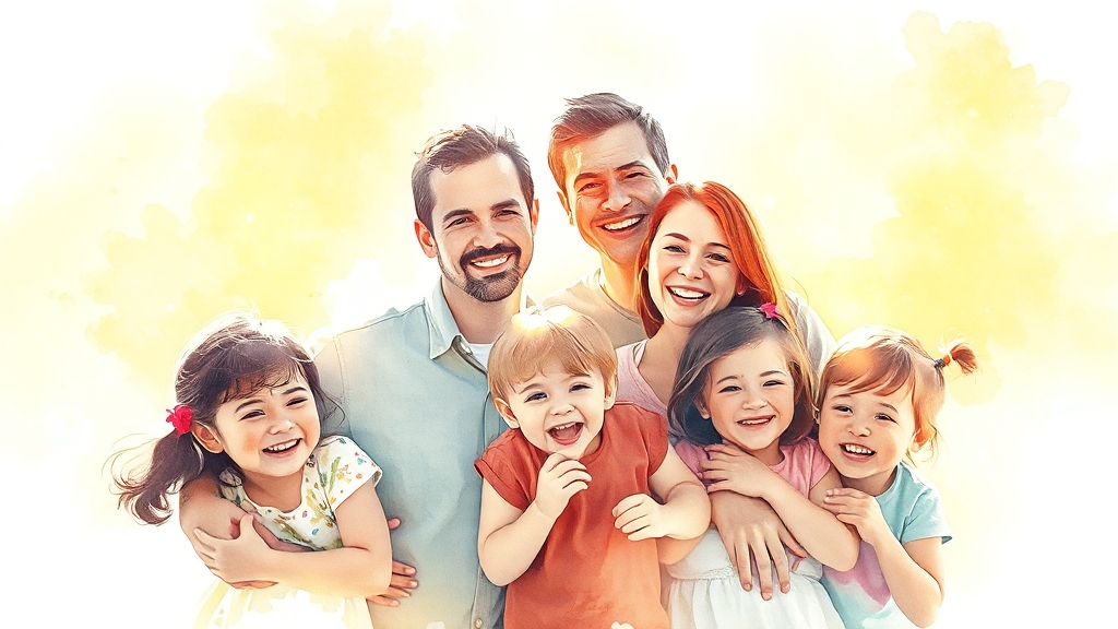 입양아동 지원금 종류 (watercolor 스타일)