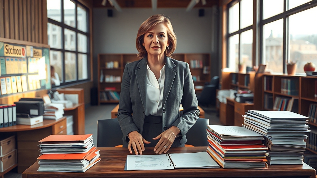 교육행정직 공무원의 역할과 업무 (realistic 스타일)