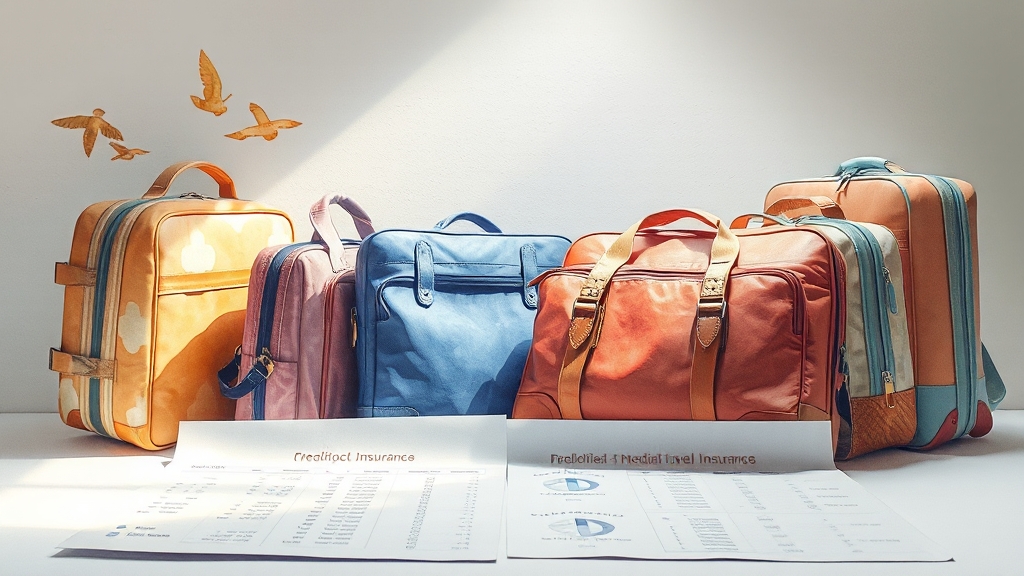 신용카드 보험 vs 일반 여행자보험 비교 (watercolor 스타일)