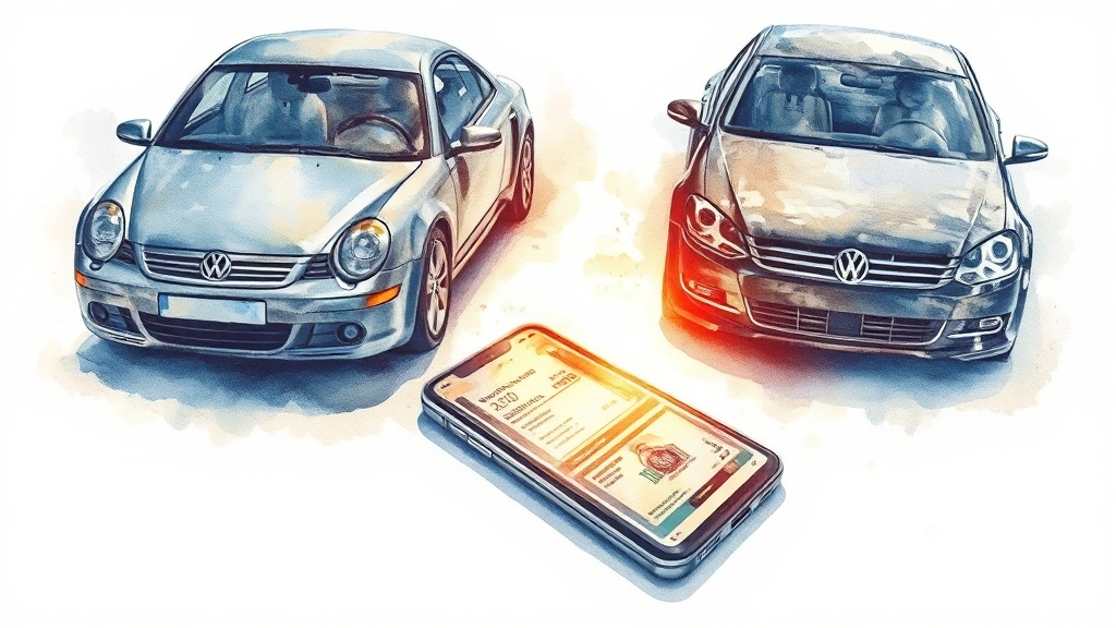 최적의 폐차 가격을 찾는 비교 방법 (watercolor 스타일)