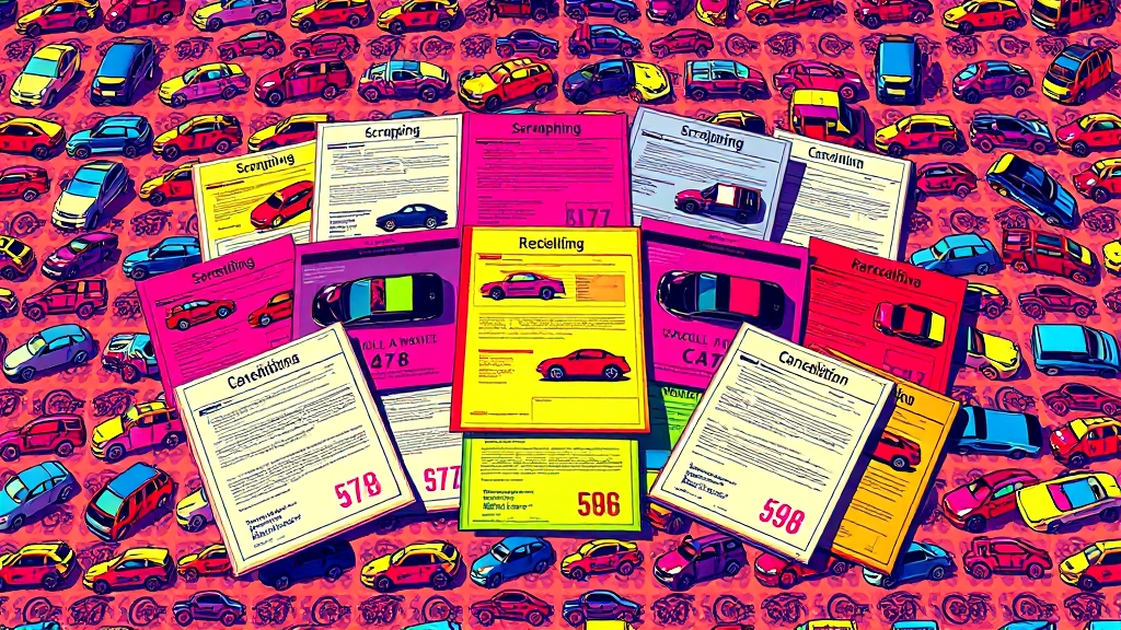 차량 등록 상황에 따른 폐차 옵션 비교 (popart 스타일)