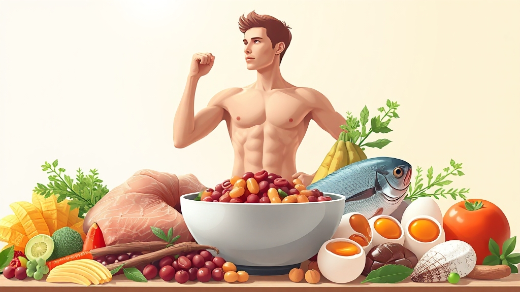 단백질, 근육 유지의 핵심 (illustration 스타일)