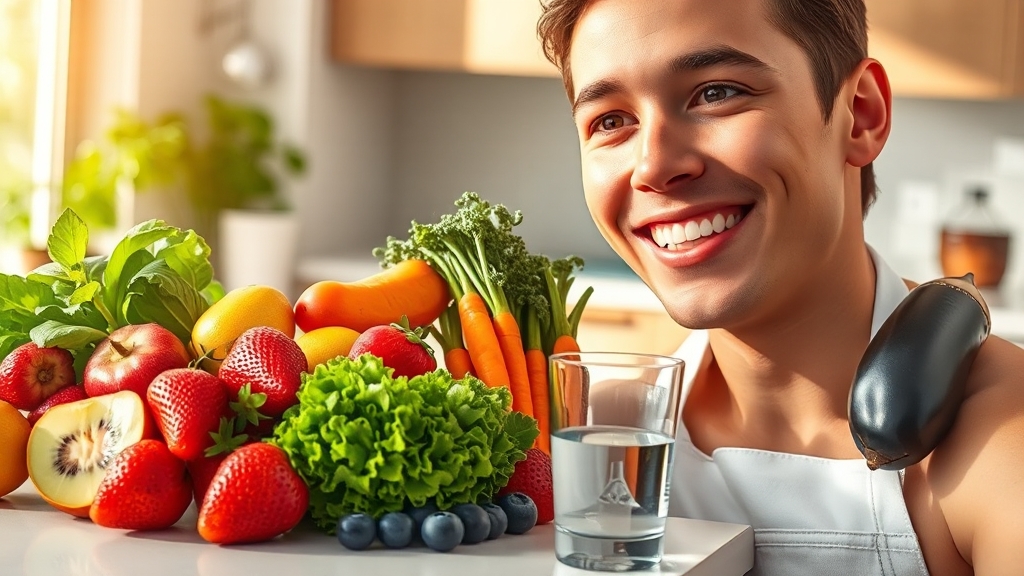 건강한 식습관의 중요성 (realistic 스타일)