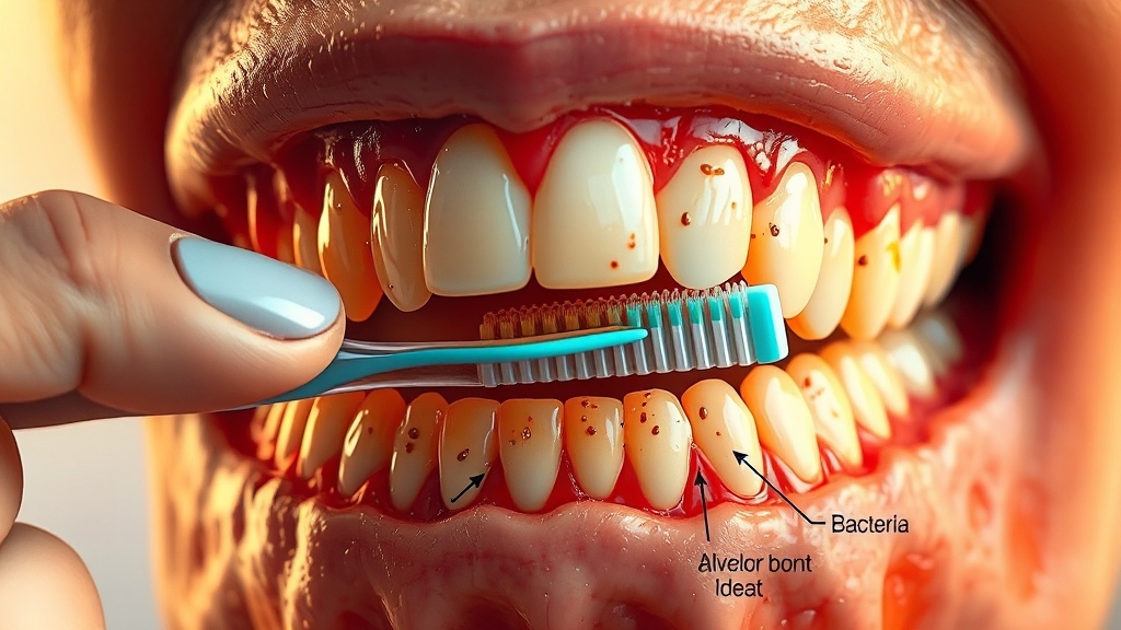 잇몸병 예방 및 관리법 (realistic 스타일)