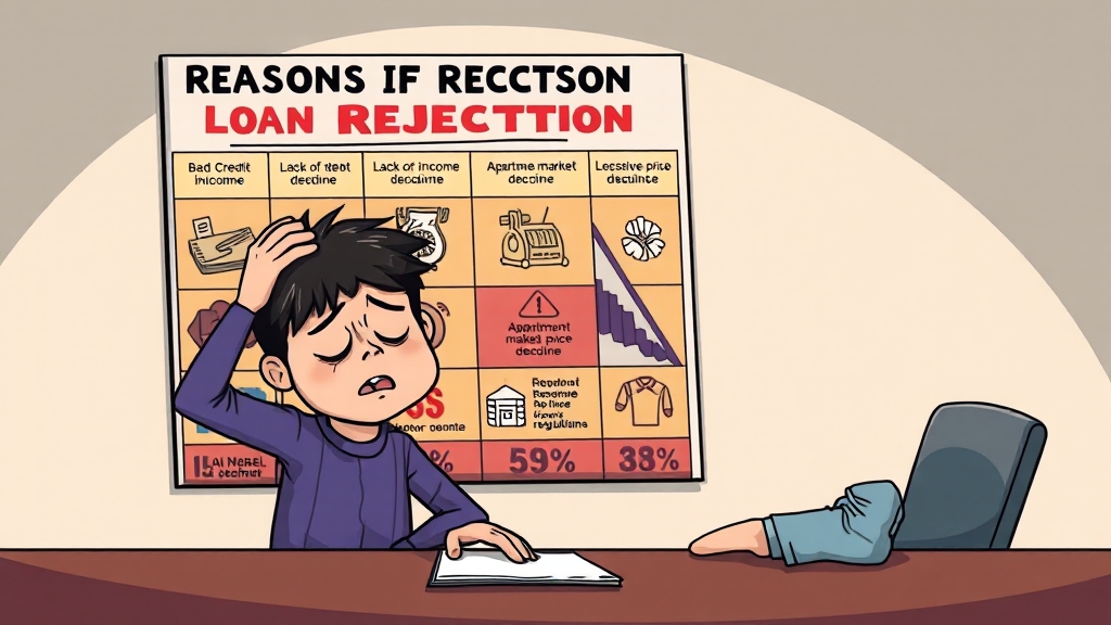 대출 거절 이유: 주요 원인 분석 (cartoon 스타일)