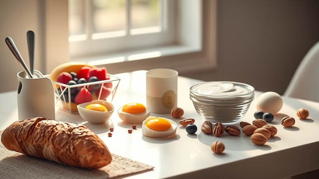 체중 관리 & 혈당 조절 아침 식단 (realistic 스타일)