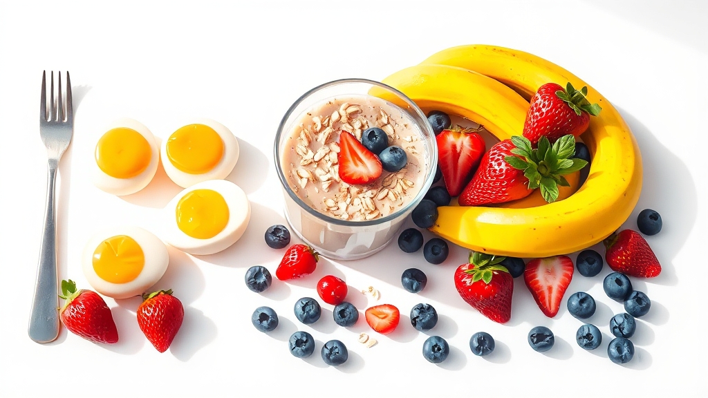 아침 식사로 좋은 음식 Best 4 (illustration 스타일)