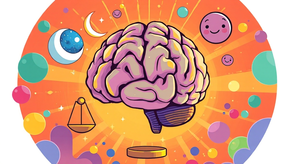 스트레스, 수면, 영양의 중요성 (cartoon 스타일)