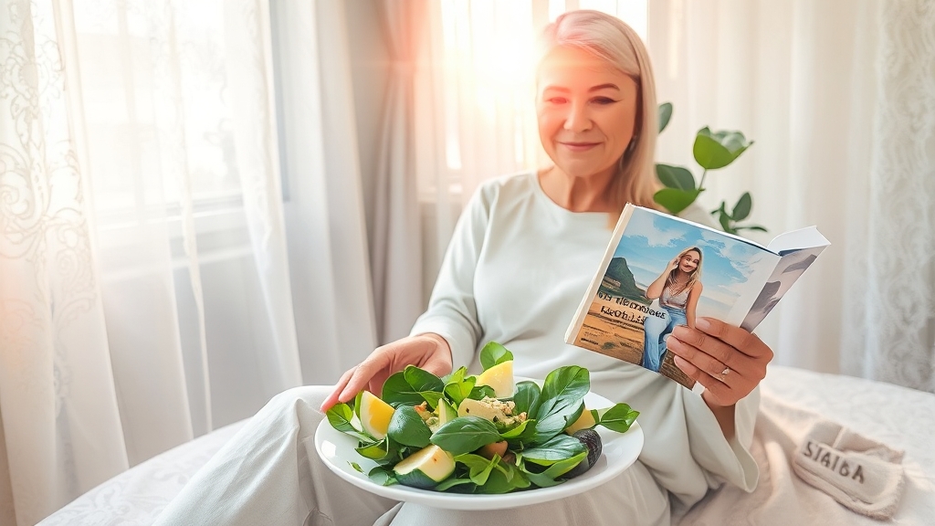 위암 치료 후 맞춤 관리법 (watercolor 스타일)