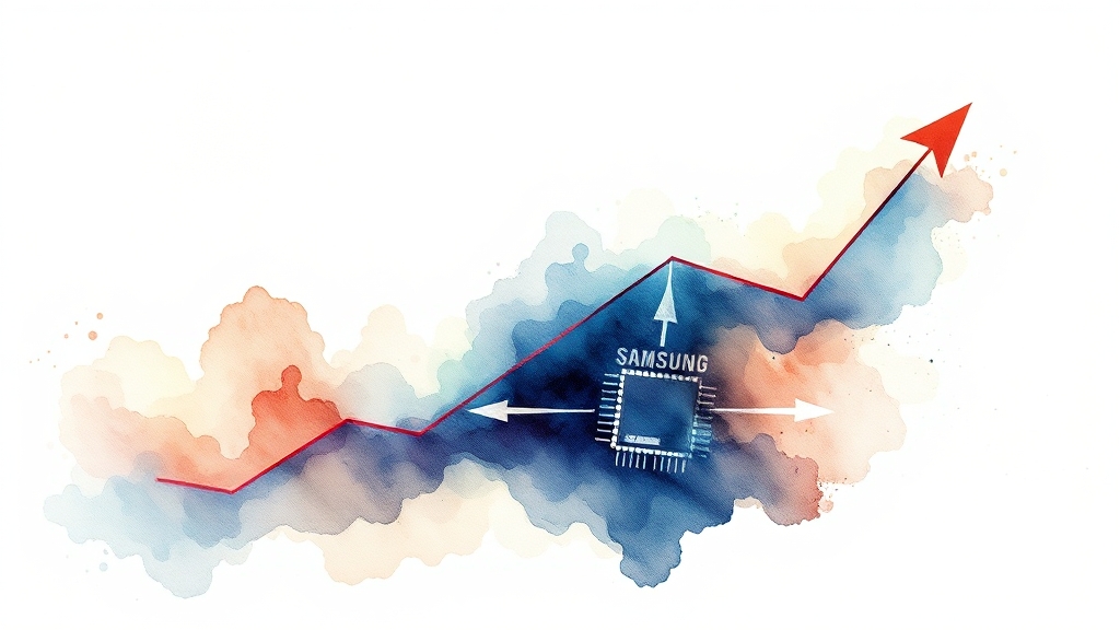 삼성전자 주가 변동 요인, 투자 시 리스크는? (watercolor 스타일)