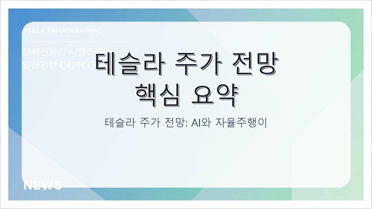 테슬라 주가 전망: AI와 자율주행이 만드는 중장기 투자 방향 카드뉴스 1