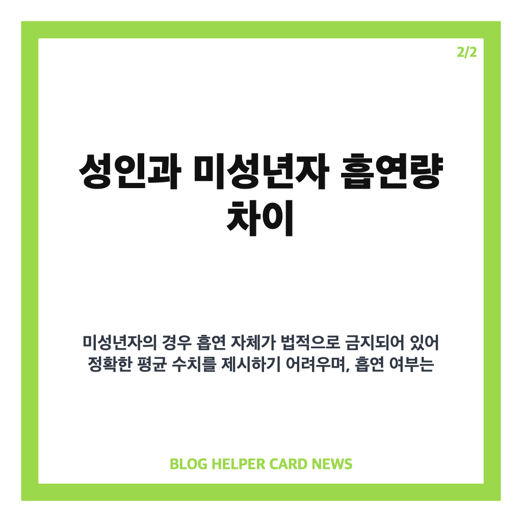 하루 평균적인 흡연량 새 창 핵심 정리 카드뉴스 2