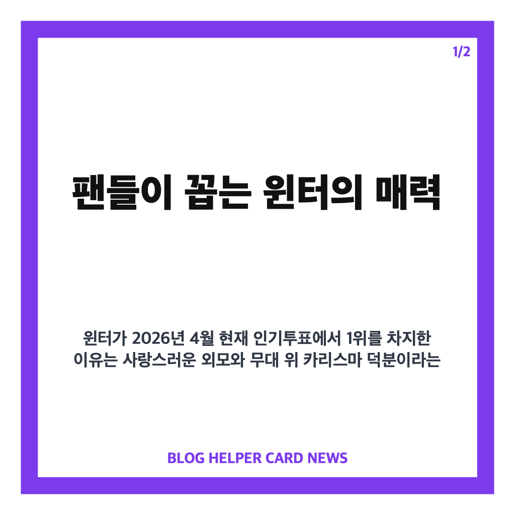 윈터 인기 비결 핵심 정리와 팬들이 꼽는 매력 포인트 카드뉴스 1