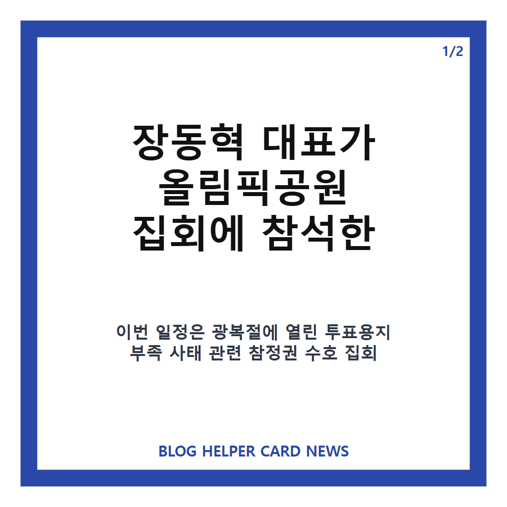 장동혁 대표 집회 참석을: 장동혁 대표 집회 참석, 올림픽공원 발언과 주요 내용 정리 본문 이미지 1