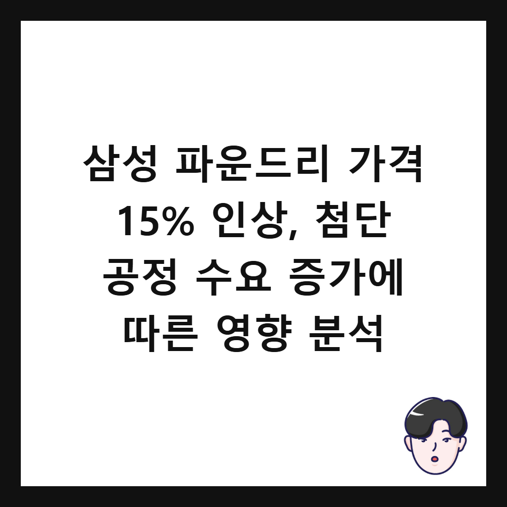 삼성 파운드리 가격 15% 인상은: 삼성 파운드리 가격 15% 인상, 첨단 공정 수요 증가에 따른 영향 분석