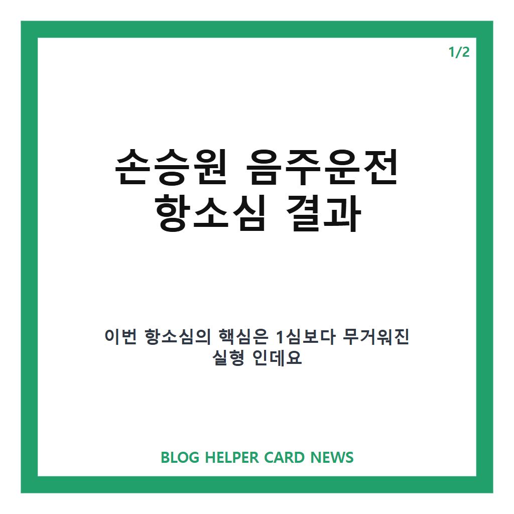 손승원 음주운전 항소심, 징역 2년 선고로 늘어난 형량 정리 본문 이미지 1