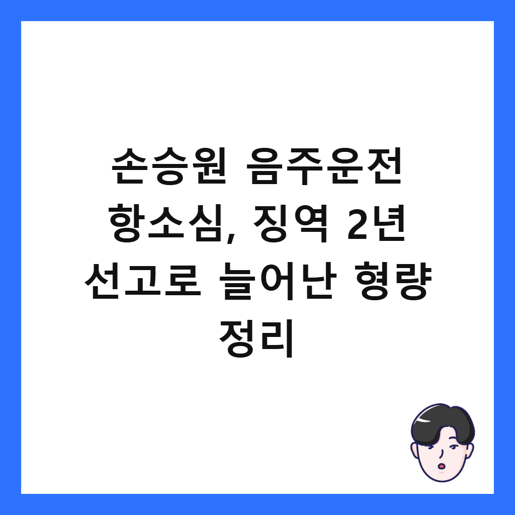 손승원 음주운전 항소심, 징역 2년 선고로 늘어난 형량 정리
