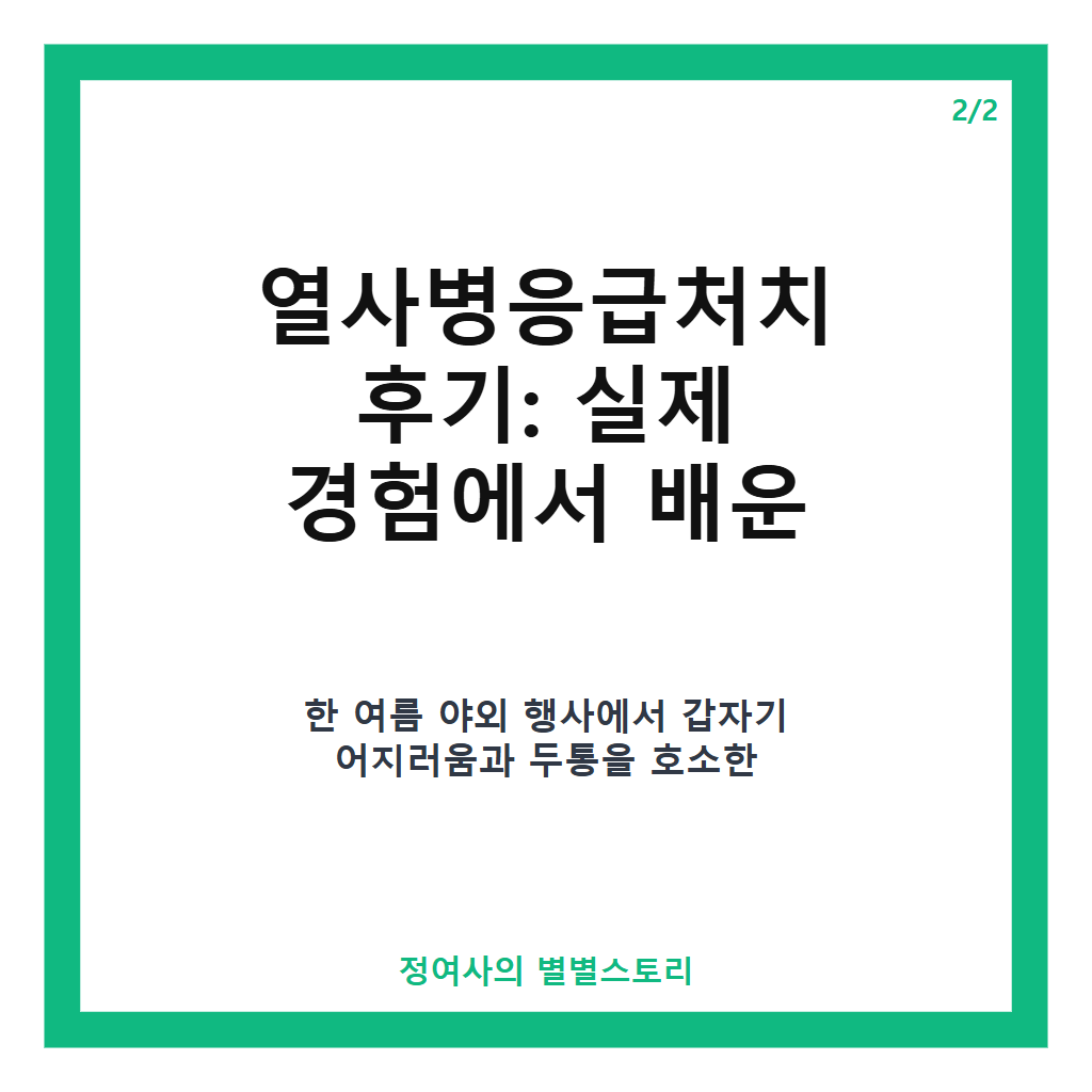 열사병응급처치 후기 열사병응급처치 방법과 주의할 점 완벽 정리 본문 이미지 2
