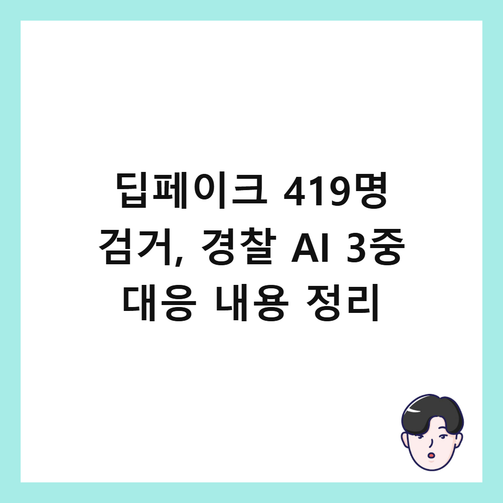 딥페이크 419명 검거는: 딥페이크 419명 검거, 경찰 AI 3중 대응 내용 정리