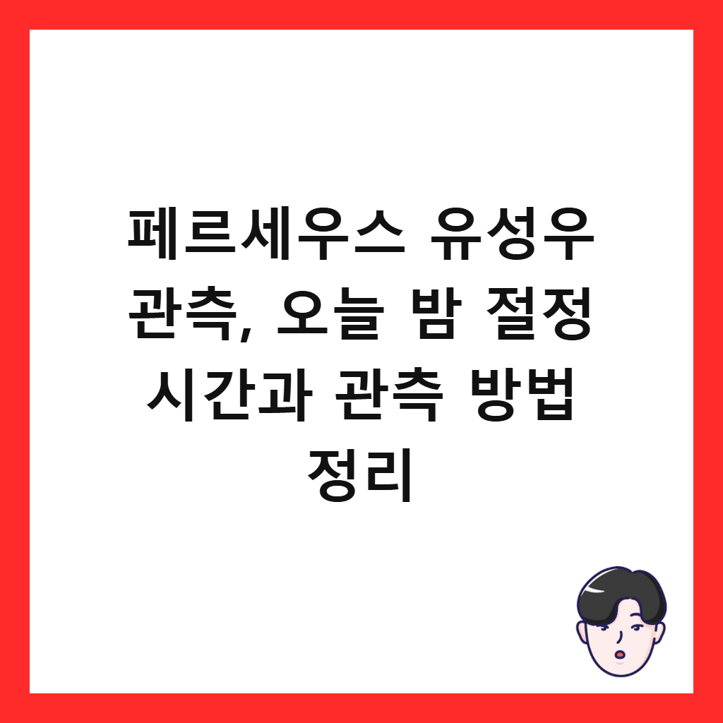 페르세우스 유성우 관측의: 페르세우스 유성우 관측, 오늘 밤 절정 시간과 관측 방법 정리