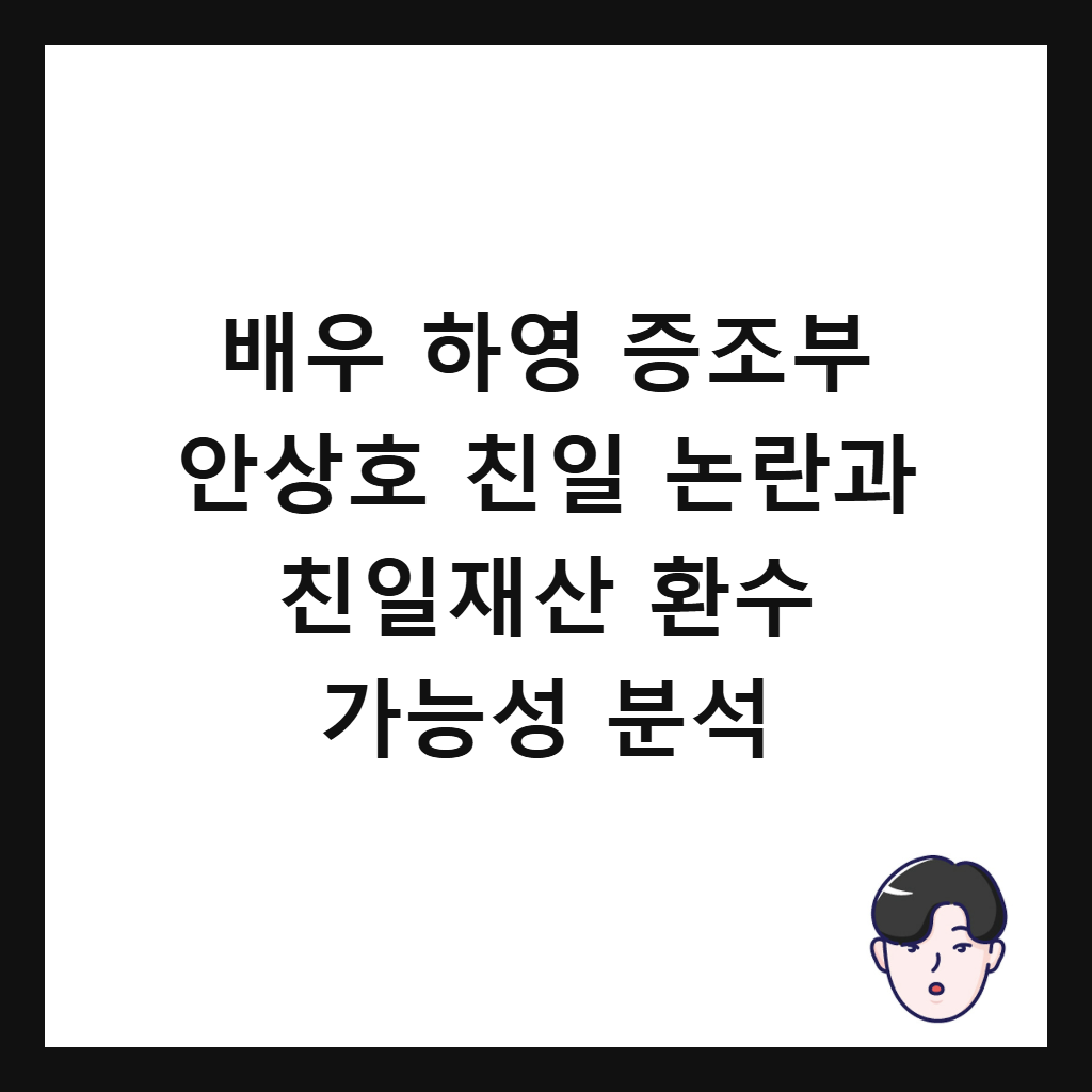 배우 하영 증조부 안상호 친일 논란, 친일재: 배우 하영 증조부 안상호 친일 논란과 친일재산 환수 가능성 분석