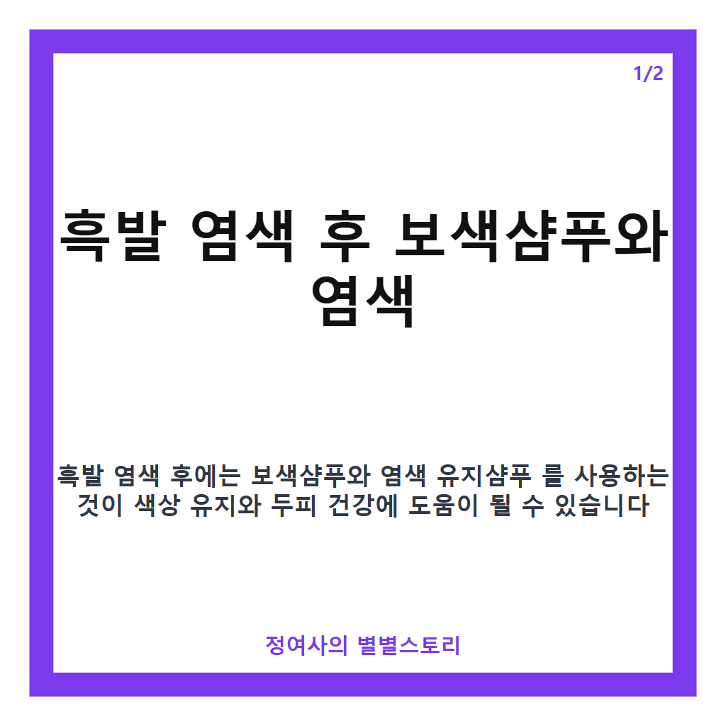 흑발 염색 후 보색샴푸와 유지샴푸 선택과 관리법 핵심 정리 카드뉴스 1
