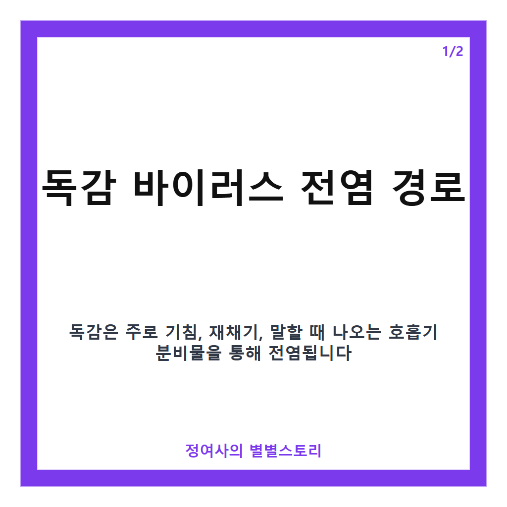 독감 전염 경로와 예방 수칙 핵심 정리 카드뉴스 1