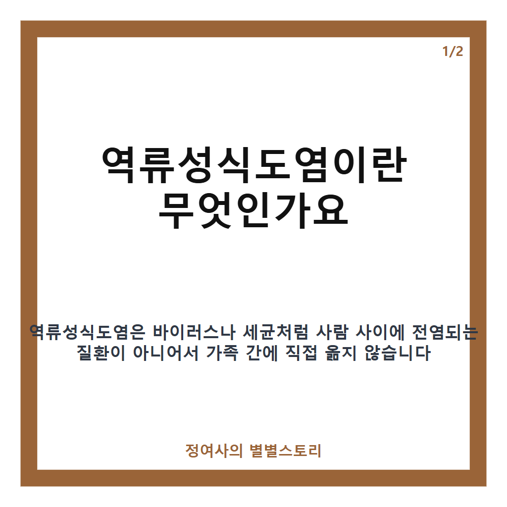 역류성식도염 가족 간 증상 발생 원인과 예방 핵심 정리 카드뉴스 1