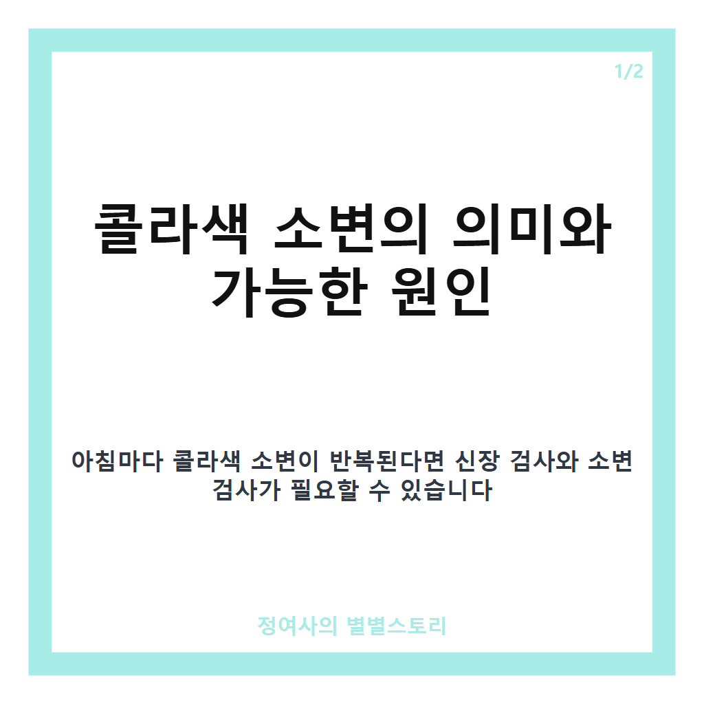 콜라색 소변 원인과 신장 검사 필요성 핵심 정리 카드뉴스 1