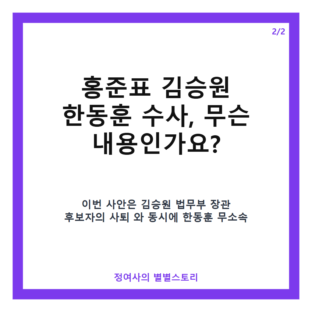 홍준표 김승원 한동훈 수사 쟁점과 김승원 후보자 사퇴 이후 정치권 반응 분석 본문 이미지 2