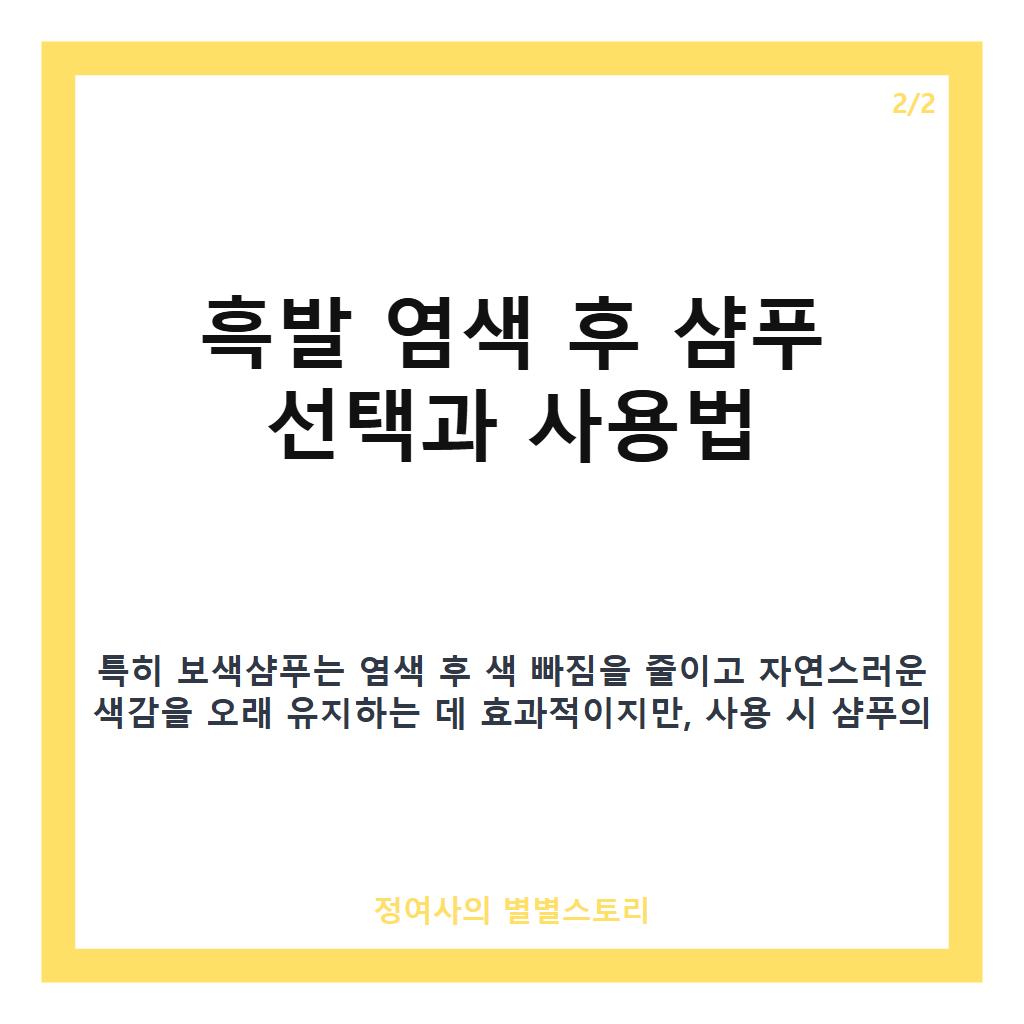 흑발 염색 후 보색샴푸와 유지샴푸 선택과 관리법 핵심 정리 카드뉴스 2