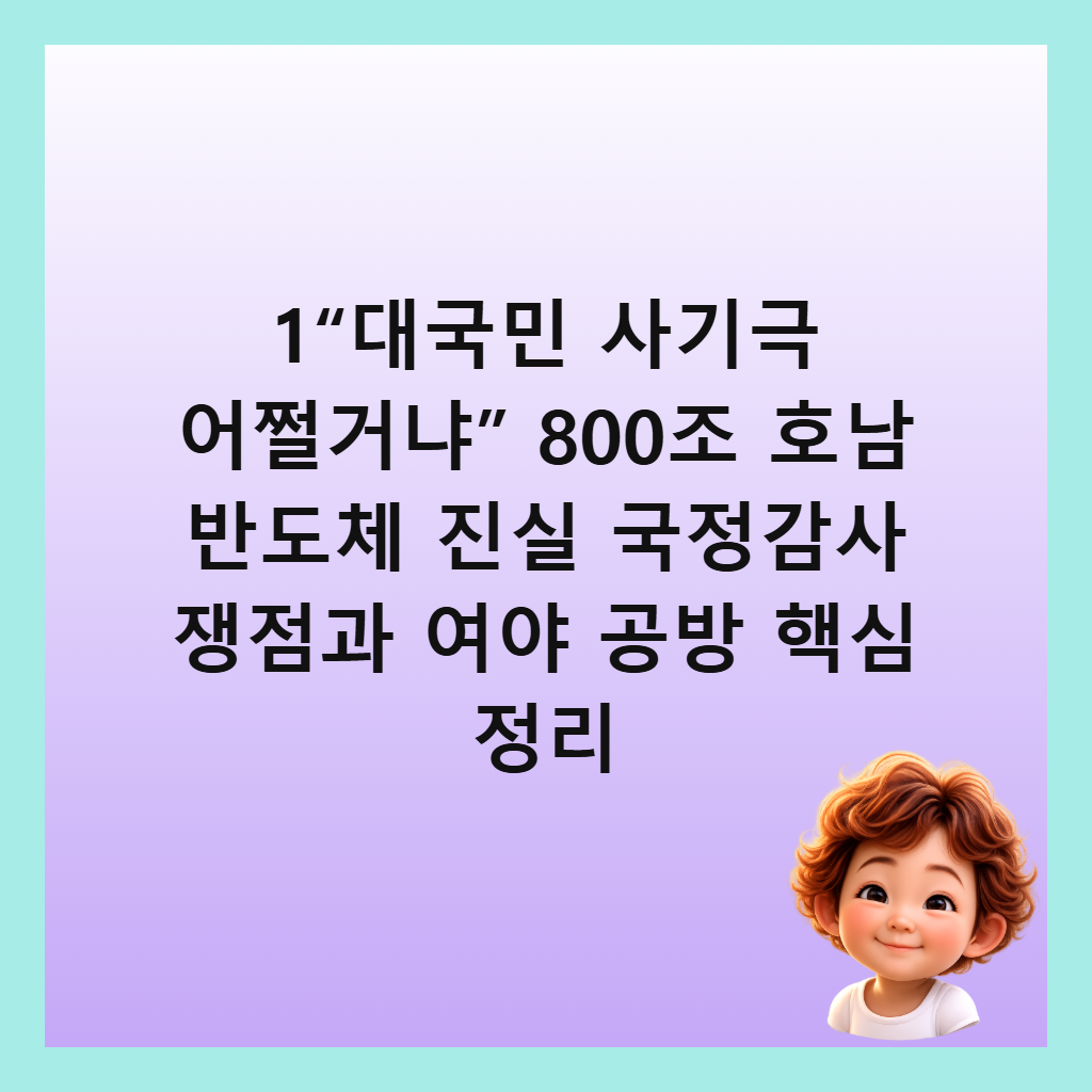 1“대국민 사기극 어쩔거냐” 800조 호남 반도체 진실 국정감사 쟁점과 여야 공방 핵심 정리