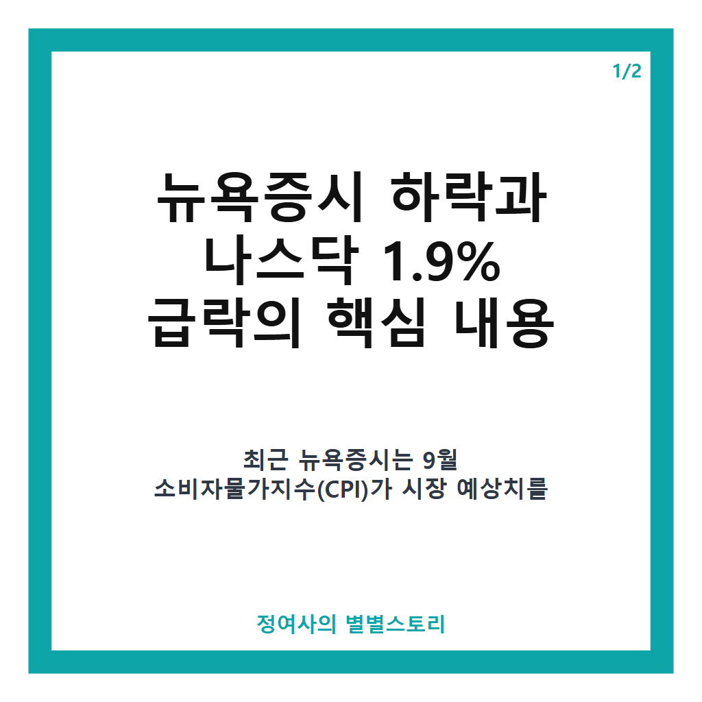 뉴욕증시 하락 나스닥 1.9% 급락, 물가 충격과 반도체 약세 영향 분석 본문 이미지 1