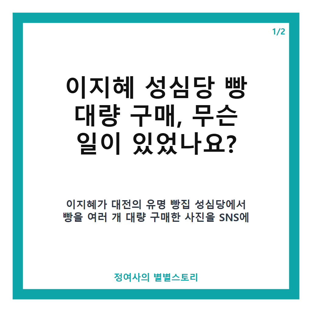 이지혜 성심당 빵 대량 구매 논란과 해명, 스태프 몫 결제한 사실 정리 본문 이미지 1