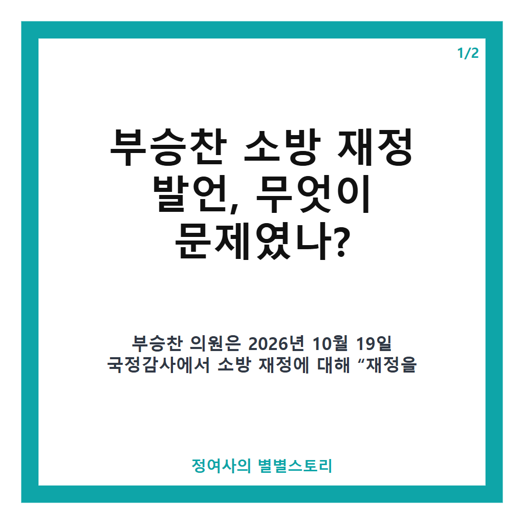 부승찬 소방 재정 발언 논란과 당 지도부 엄중 경고 배경 총정리 본문 이미지 1