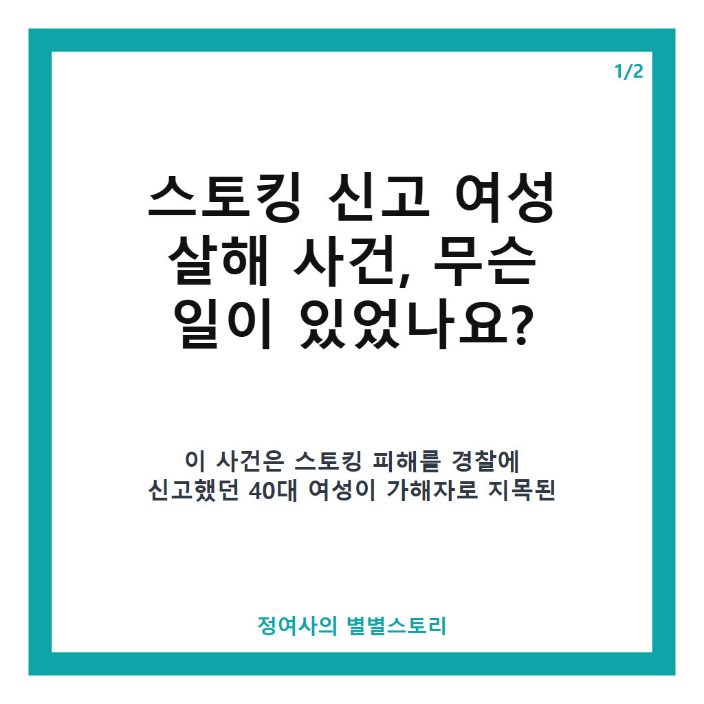 스토킹 신고 여성 살해 사건, 반복되는 피해와 처벌 불원 문제 집중 분석 본문 이미지 1