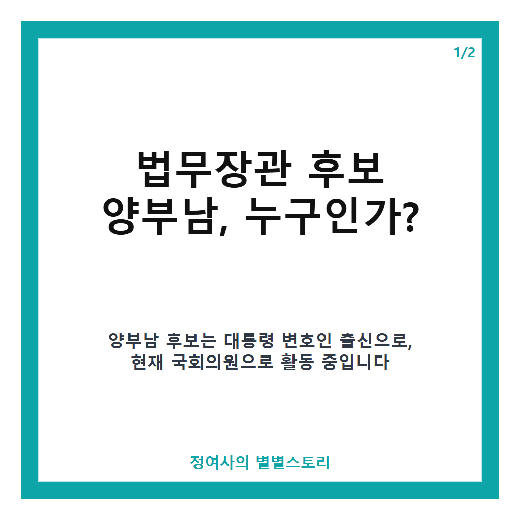 법무장관 후보 양부남, 대통령 변호인 출신으로 최종 경합 중 현황과 쟁점 분석 본문 이미지 1