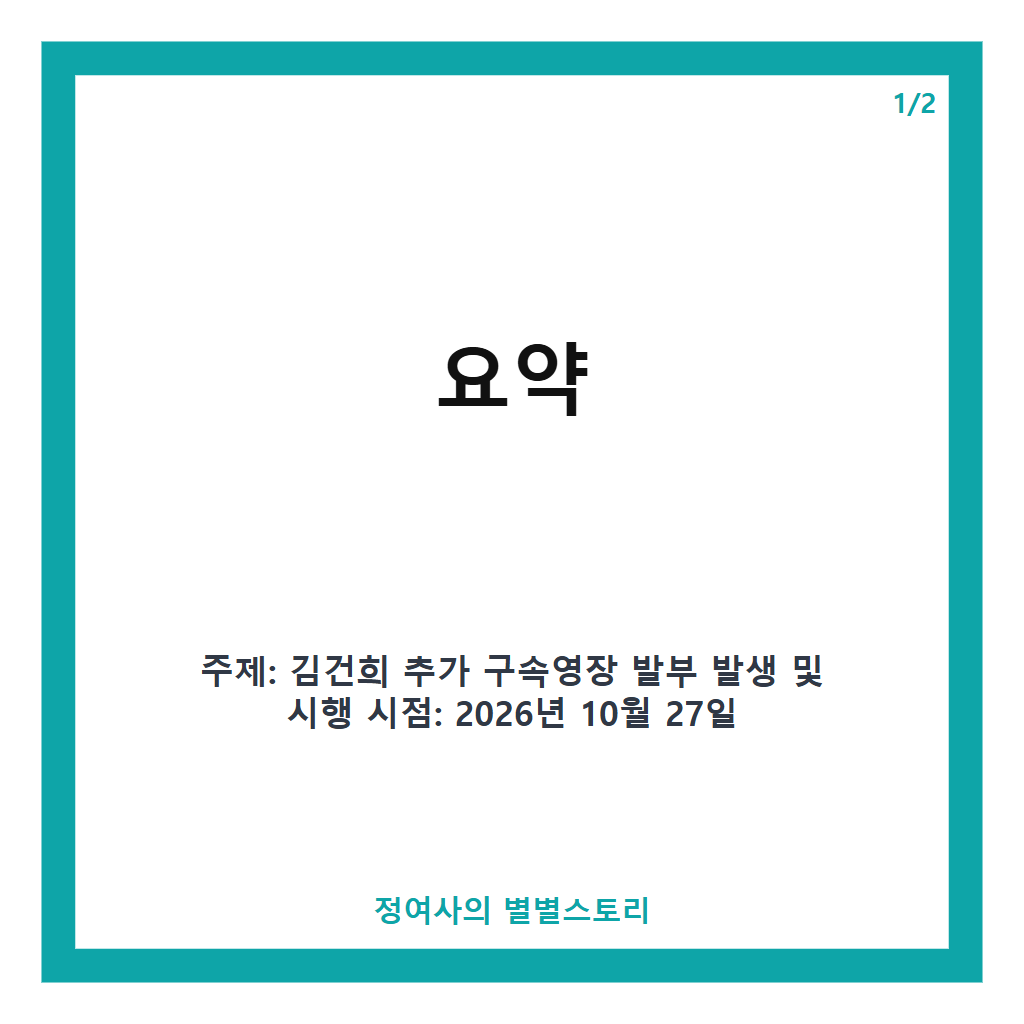 김건희 추가 구속영장 발부, 대법원 증거인멸·도망 우려로 연장 결정 본문 이미지 1