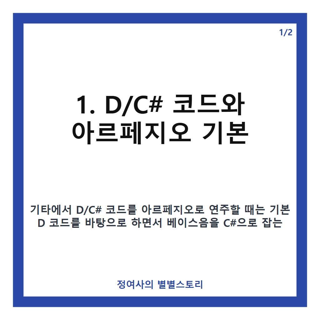 기타 D/C# 코드 아르페지오 연주법 핵심 정리 카드뉴스 1