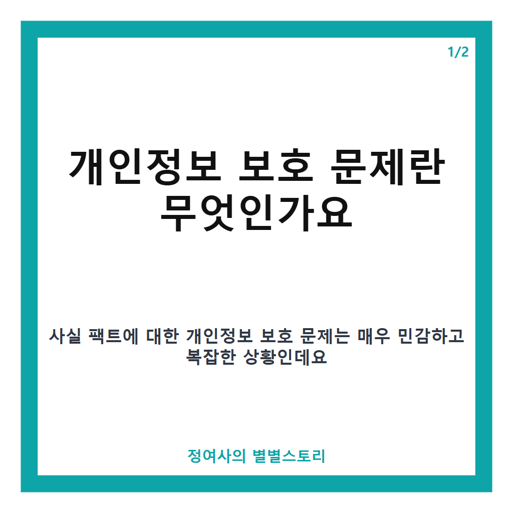사실 팩트 개인정보 보호 문제와 대응 핵심 정리 카드뉴스 1