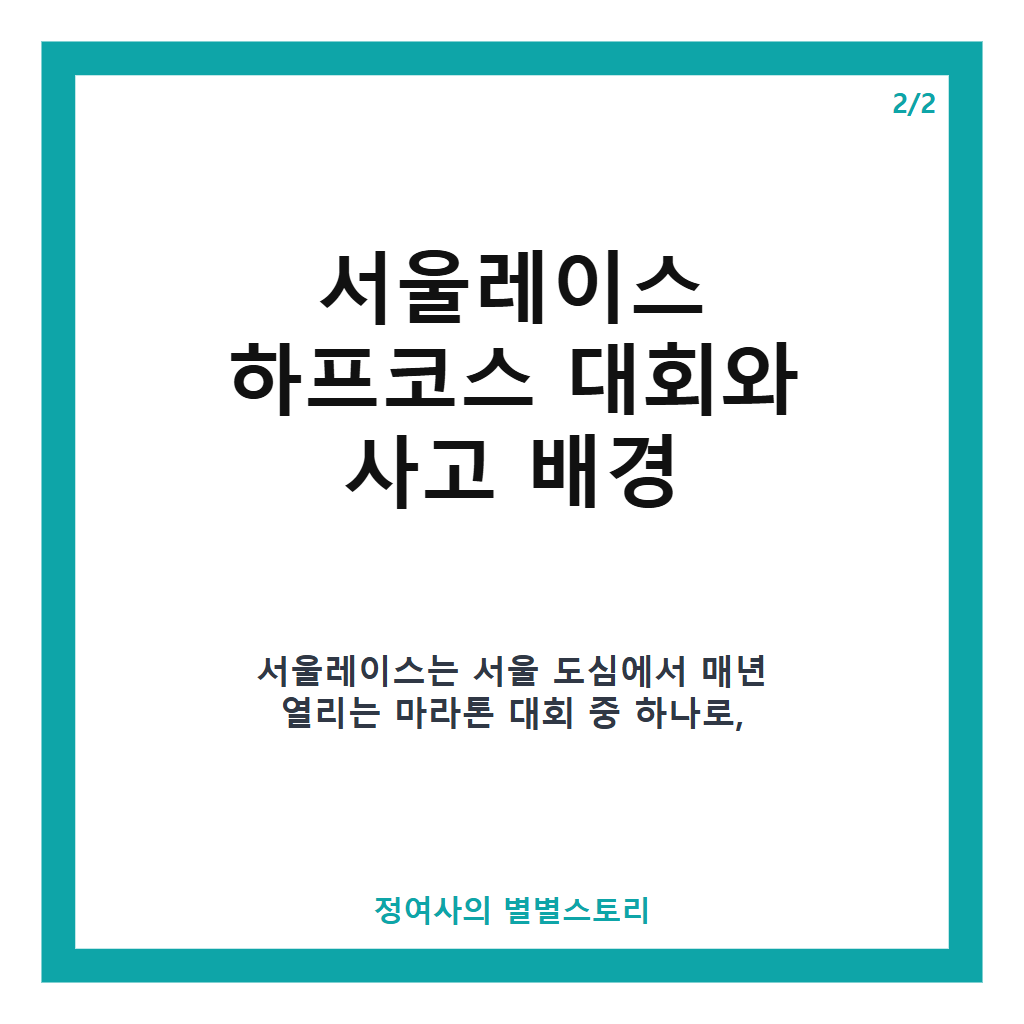카이스트 유지원 사망, 서울레이스 하프코스 결승선 앞 안타까운 사고와 추모 물결 본문 이미지 2