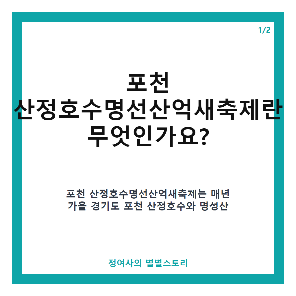 포천 산정호수명선산억새축제 2026년 일정과 프로그램 완벽 가이드 본문 이미지 1