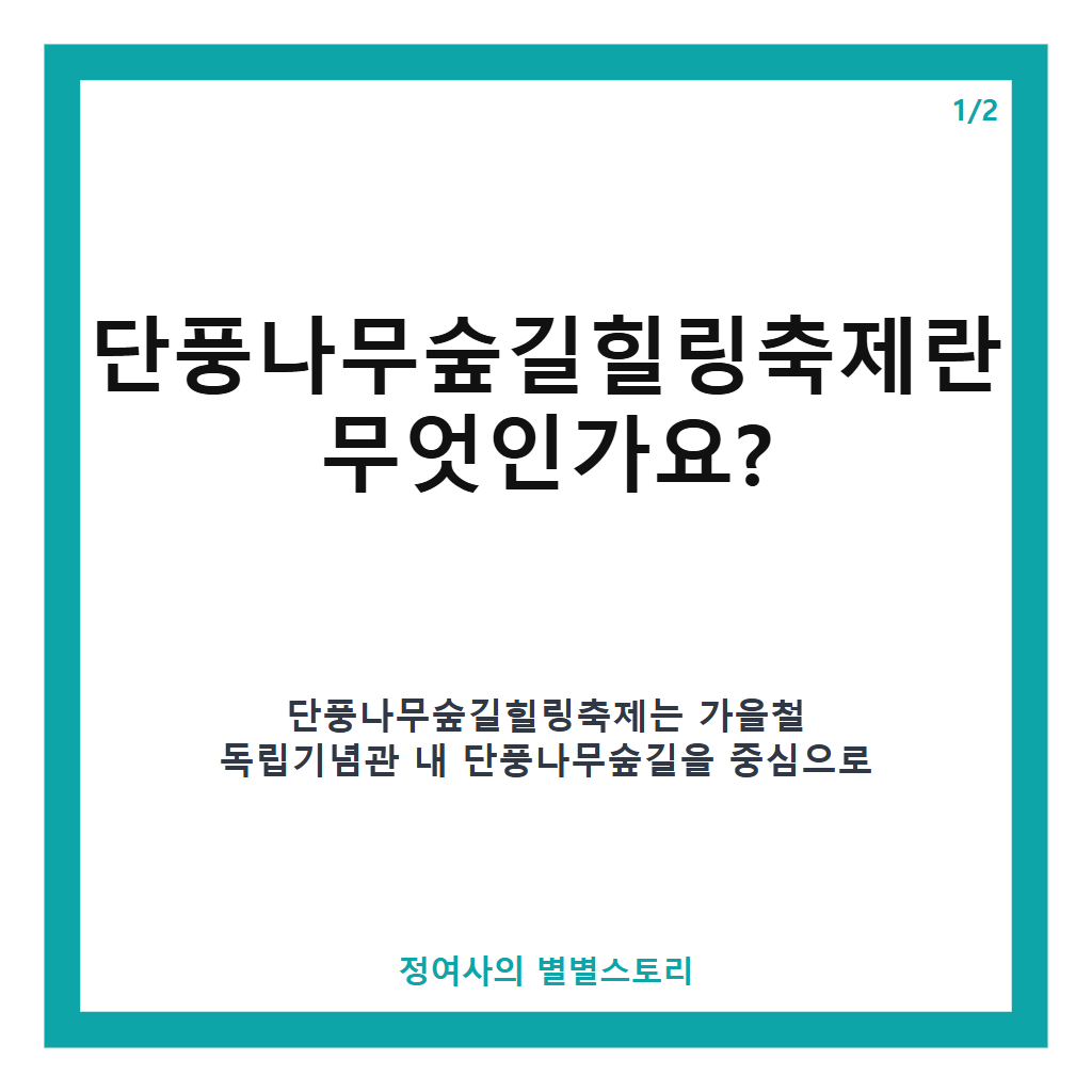 단풍나무숲길힐링축제 2026년 독립기념관서 무료 야간 산책과 미디어아트 즐기기 본문 이미지 1