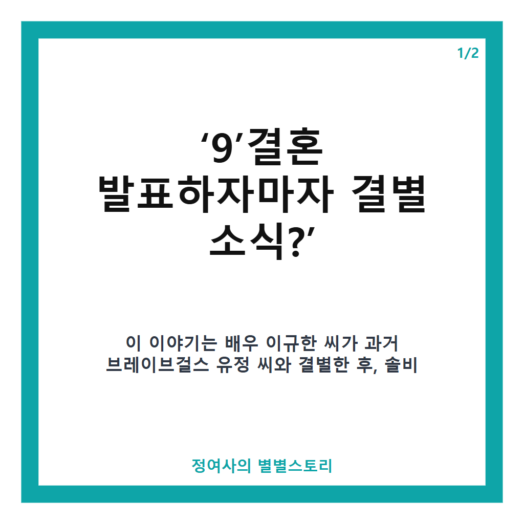 9'결혼 발표하자마자 결별 소식?' 솔비♥이규한, 상대는 따로 있다 실제 이야기와 데이트 현장 공개 본문 이미지 1