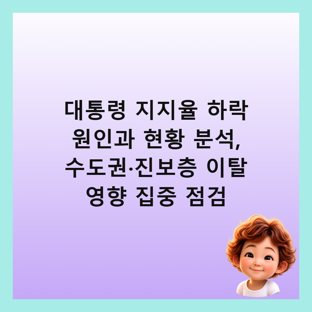 대통령 지지율 하락 원인과 현황 분석, 수도권·진보층 이탈 영향 집중 점검