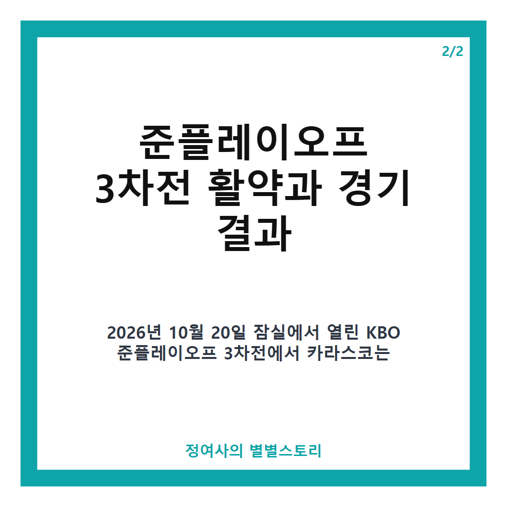 카를로스 카라스코 KBO 첫 시즌 후기와 준플레이오프 3차전 활약 분석 본문 이미지 2